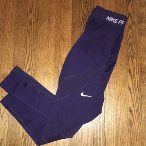 Full length Purple Nike Hyperwarm Leggings